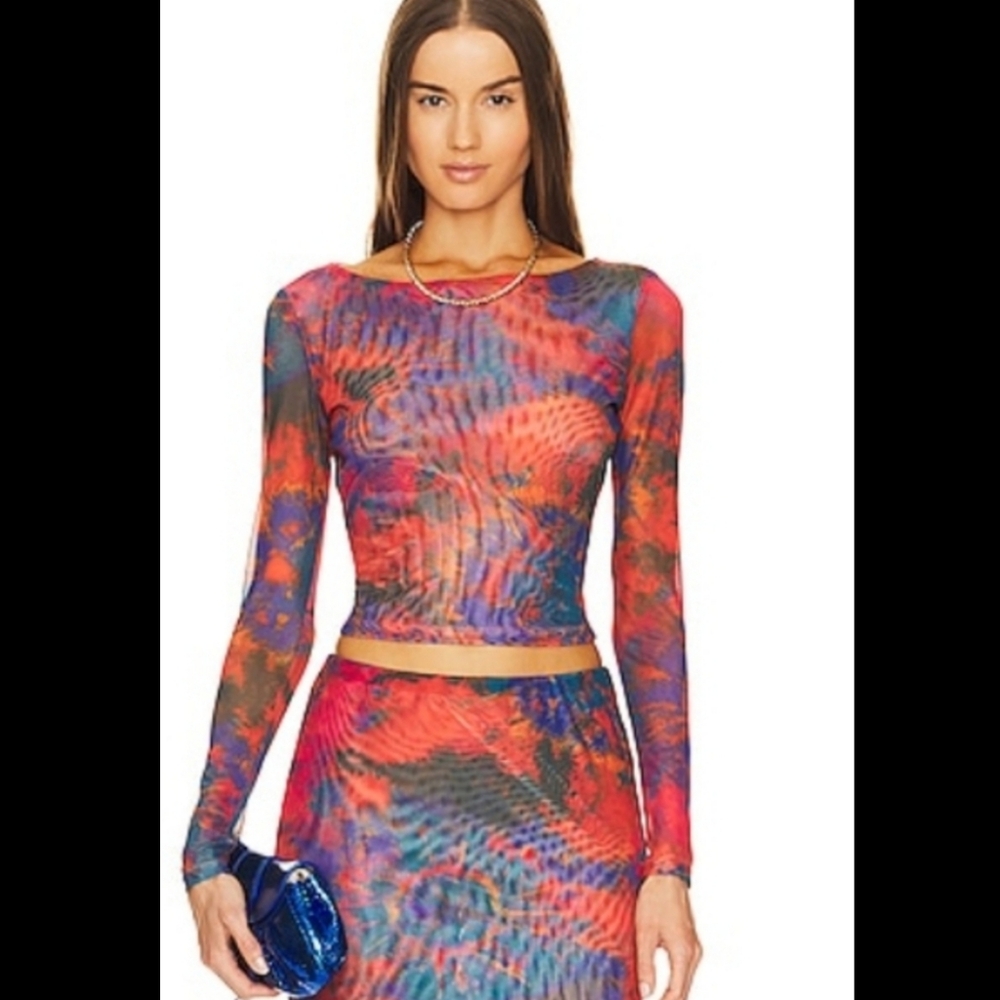 Ronny Kobo Collection Multicolor Long Sleeve Blouse